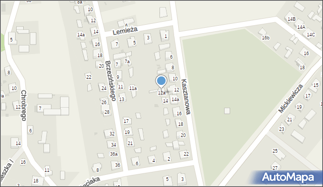Sadki, Kasztanowa, 12a, mapa Sadki
