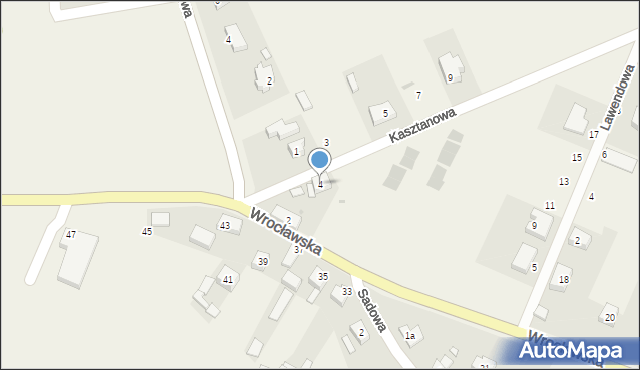 Sadków, Kasztanowa, 4, mapa Sadków
