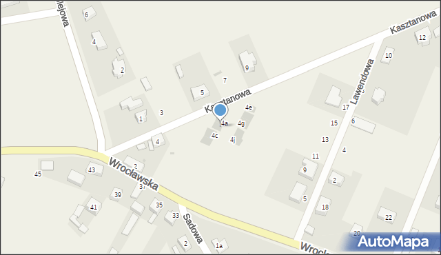 Sadków, Kasztanowa, 4b, mapa Sadków