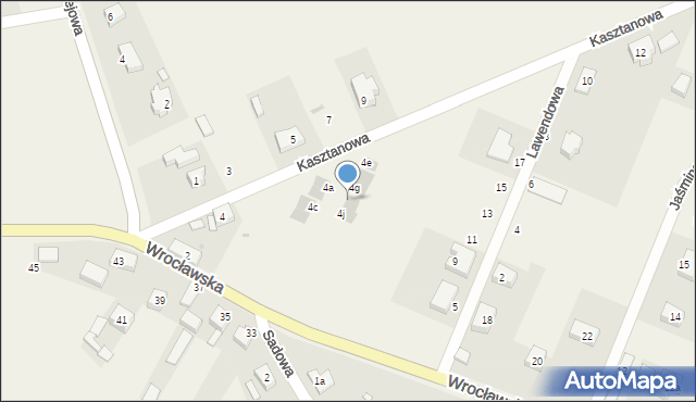 Sadków, Kasztanowa, 4h, mapa Sadków