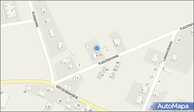 Sadków, Kasztanowa, 5, mapa Sadków