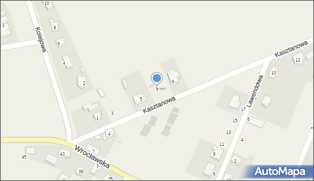 Sadków, Kasztanowa, 7, mapa Sadków