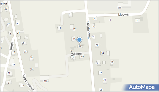 Sanka, Kasztanowa, 13, mapa Sanka