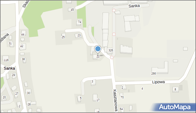 Sanka, Kasztanowa, 21, mapa Sanka