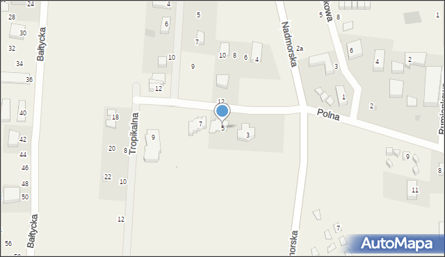 Sarbinowo, Kapitańska, 5, mapa Sarbinowo