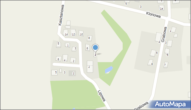 Sicienko, Kasztanowa, 4, mapa Sicienko