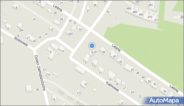 Siedlce, Kalinowa, 3, mapa Siedlce