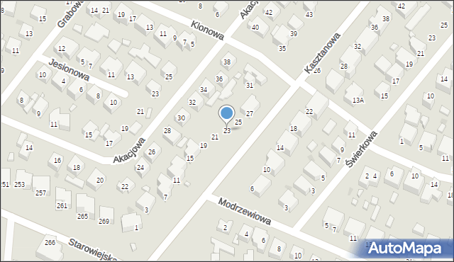 Siedlce, Kasztanowa, 23, mapa Siedlce