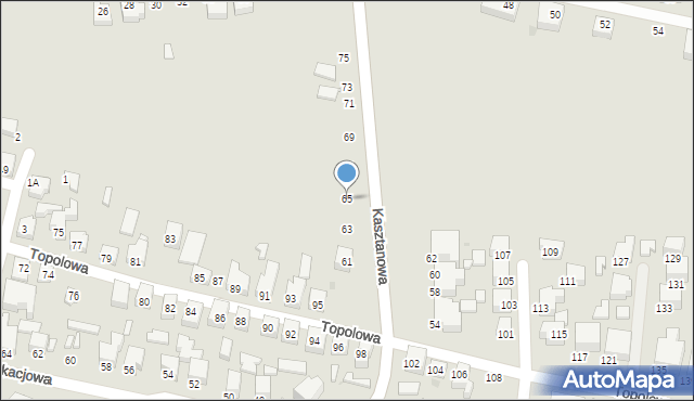 Siedlce, Kasztanowa, 65, mapa Siedlce