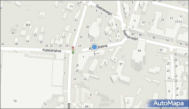 Siedlce, Katedralna, 5, mapa Siedlce