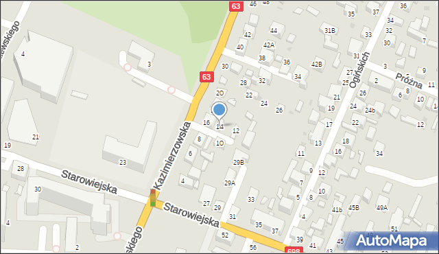 Siedlce, Kazimierzowska, 14, mapa Siedlce