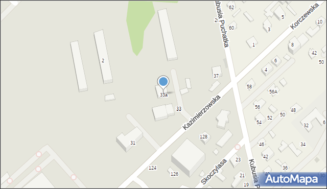 Siedlce, Kazimierzowska, 33a, mapa Siedlce