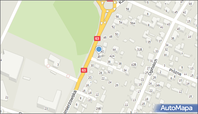Siedlce, Kazimierzowska, 40, mapa Siedlce
