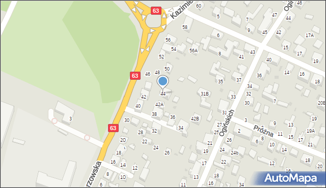 Siedlce, Kazimierzowska, 44, mapa Siedlce