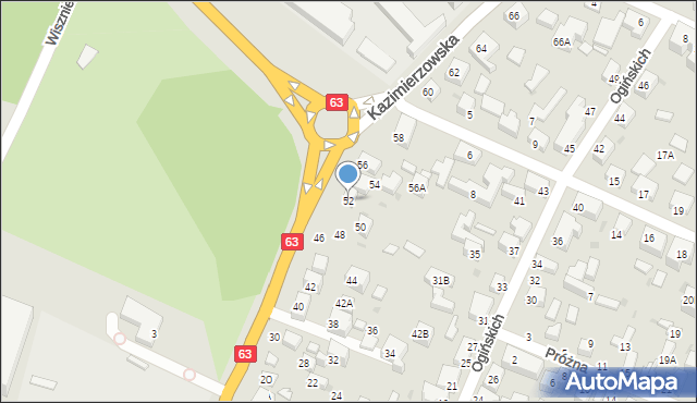 Siedlce, Kazimierzowska, 52, mapa Siedlce