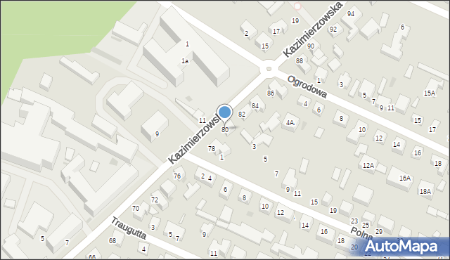 Siedlce, Kazimierzowska, 80, mapa Siedlce