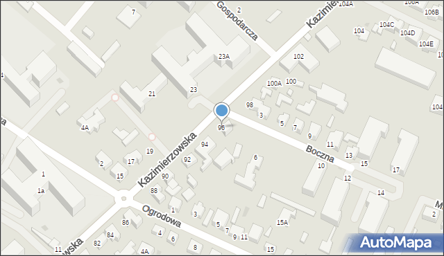 Siedlce, Kazimierzowska, 96, mapa Siedlce