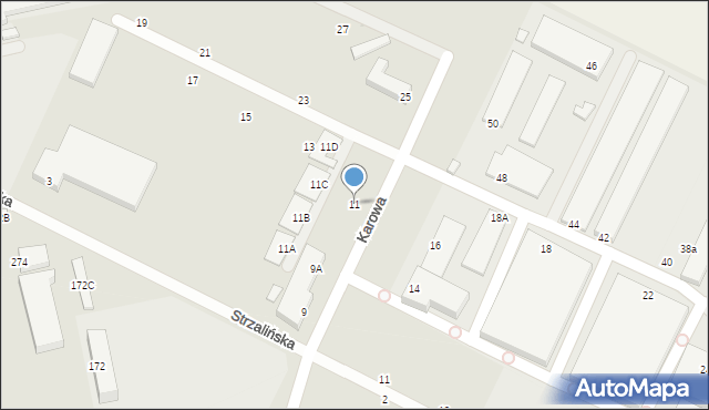 Siedlce, Karowa, 11, mapa Siedlce