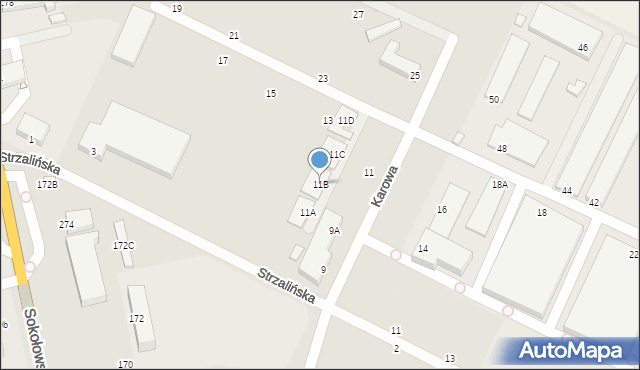 Siedlce, Karowa, 11B, mapa Siedlce