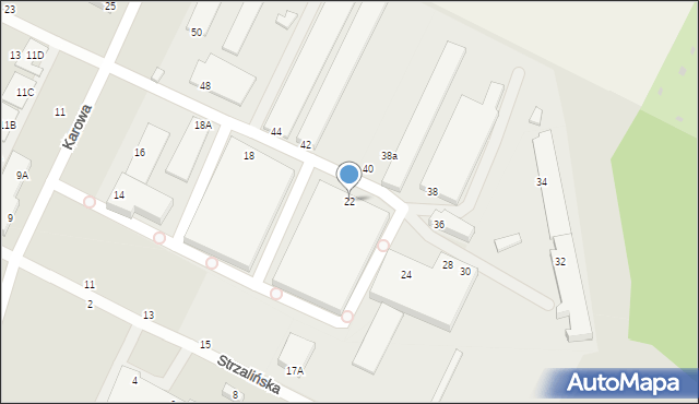 Siedlce, Karowa, 22, mapa Siedlce