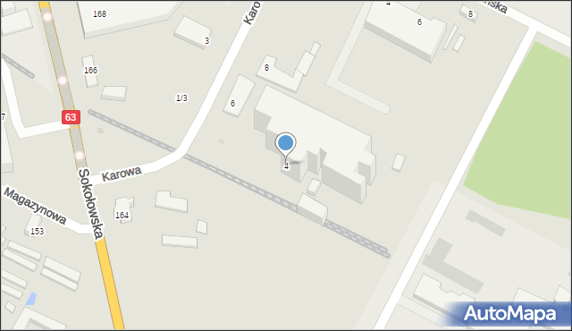 Siedlce, Karowa, 4, mapa Siedlce