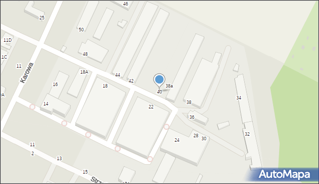 Siedlce, Karowa, 40, mapa Siedlce