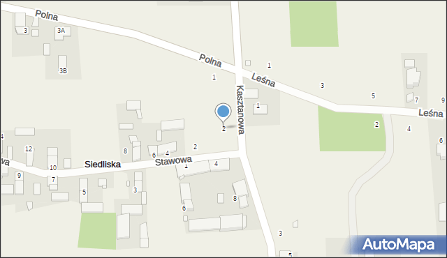 Siedliska, Kasztanowa, 2, mapa Siedliska