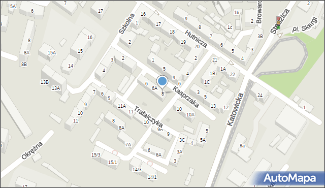 Siemianowice Śląskie, Kasprzaka Marcina, 8, mapa Siemianowice Śląskie