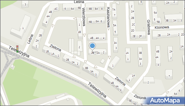 Siemianowice Śląskie, Kasztanowa, 2B, mapa Siemianowice Śląskie