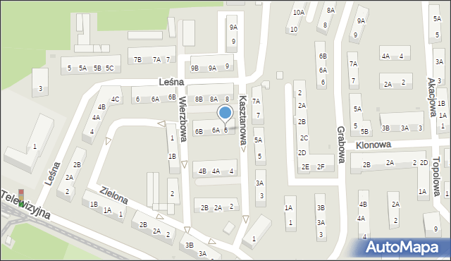 Siemianowice Śląskie, Kasztanowa, 6, mapa Siemianowice Śląskie