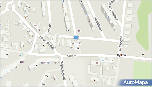 Siemianowice Śląskie, Kapicy Jana, ks., 14F, mapa Siemianowice Śląskie