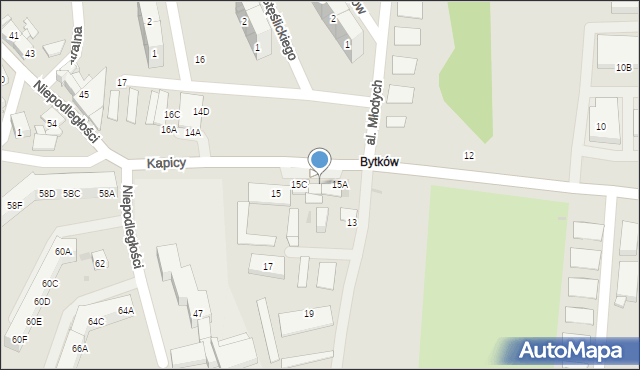 Siemianowice Śląskie, Kapicy Jana, ks., 15B, mapa Siemianowice Śląskie