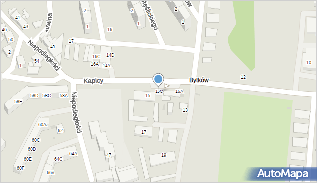 Siemianowice Śląskie, Kapicy Jana, ks., 15C, mapa Siemianowice Śląskie