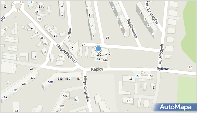 Siemianowice Śląskie, Kapicy Jana, ks., 16B, mapa Siemianowice Śląskie