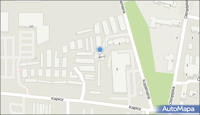 Siemianowice Śląskie, Kapicy Jana, ks., 8A, mapa Siemianowice Śląskie