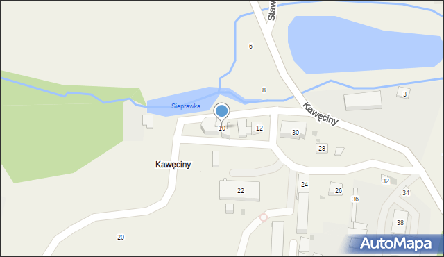 Siepraw, Kawęciny, 10, mapa Siepraw