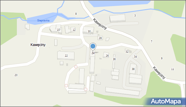 Siepraw, Kawęciny, 24, mapa Siepraw