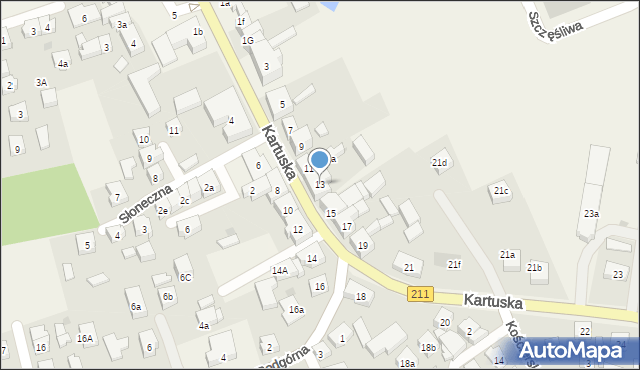 Sierakowice, Kartuska, 13, mapa Sierakowice