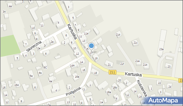 Sierakowice, Kartuska, 17, mapa Sierakowice