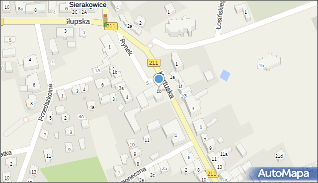 Sierakowice, Kartuska, 1b, mapa Sierakowice