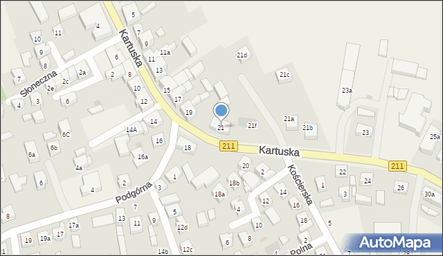 Sierakowice, Kartuska, 21, mapa Sierakowice
