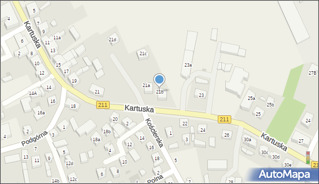 Sierakowice, Kartuska, 21b, mapa Sierakowice