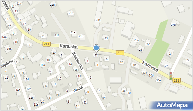 Sierakowice, Kartuska, 22, mapa Sierakowice