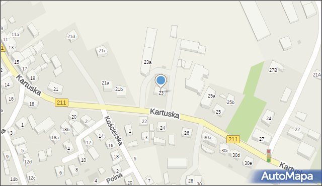 Sierakowice, Kartuska, 23, mapa Sierakowice