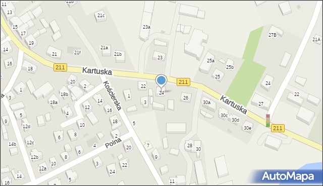 Sierakowice, Kartuska, 24, mapa Sierakowice