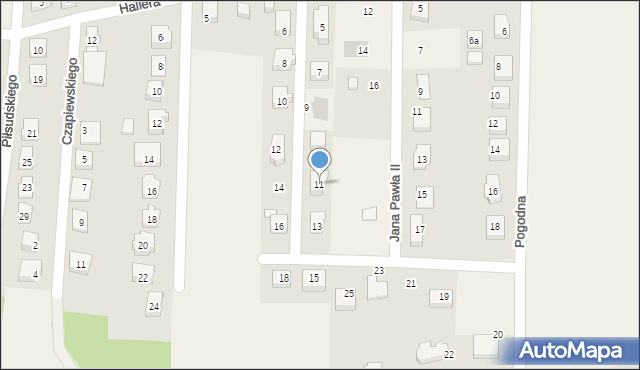 Sierakowice, Kaszubska, 11, mapa Sierakowice