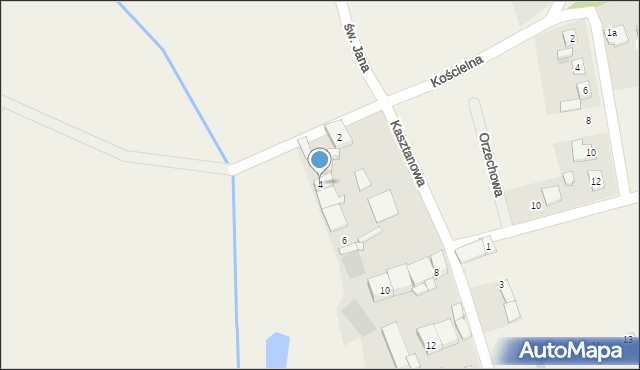 Sieroty, Kasztanowa, 4, mapa Sieroty