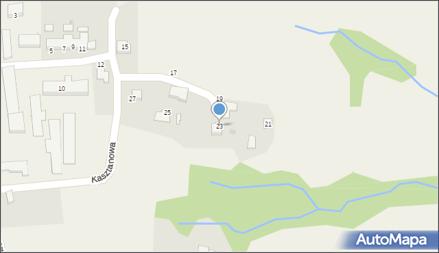 Simoradz, Kasztanowa, 23, mapa Simoradz