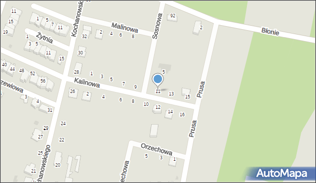 Skaryszew, Kalinowa, 11, mapa Skaryszew