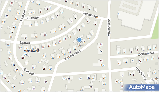 Skarżysko-Kamienna, Kasztanowa, 10, mapa Skarżysko-Kamienna